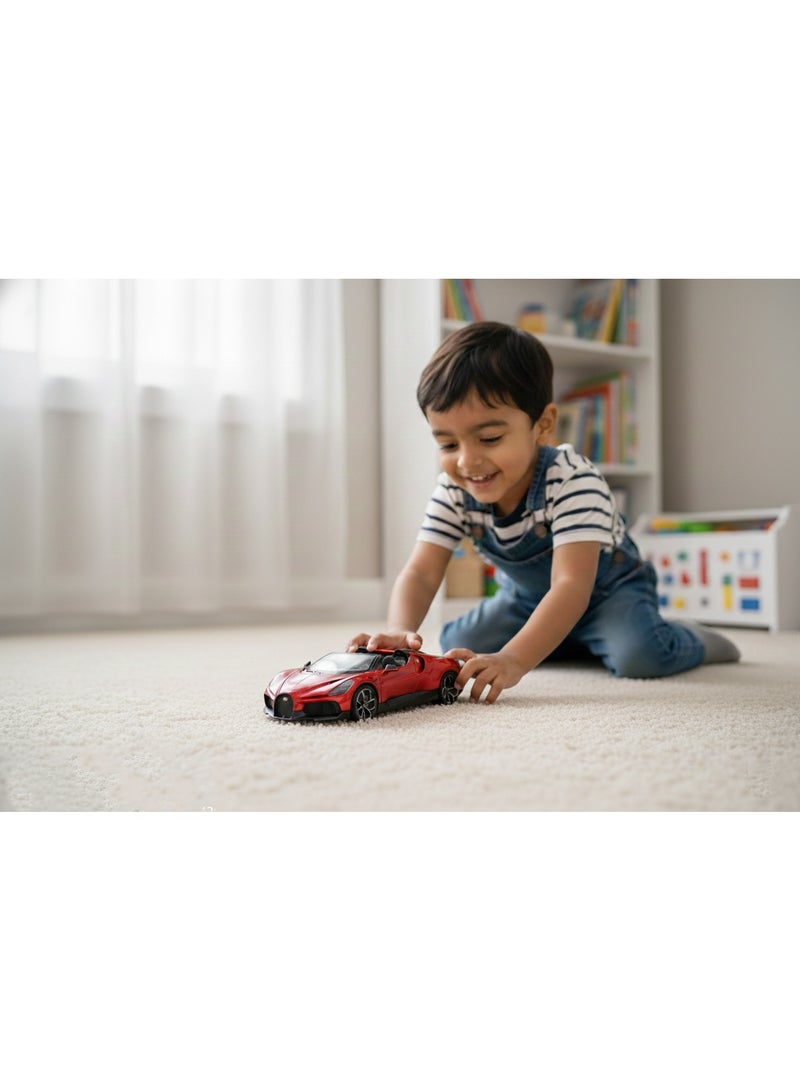 Welly Bugatti W16 Mistral Roadster Diecast Model - Red Luxury Supercar Replica - Image 2